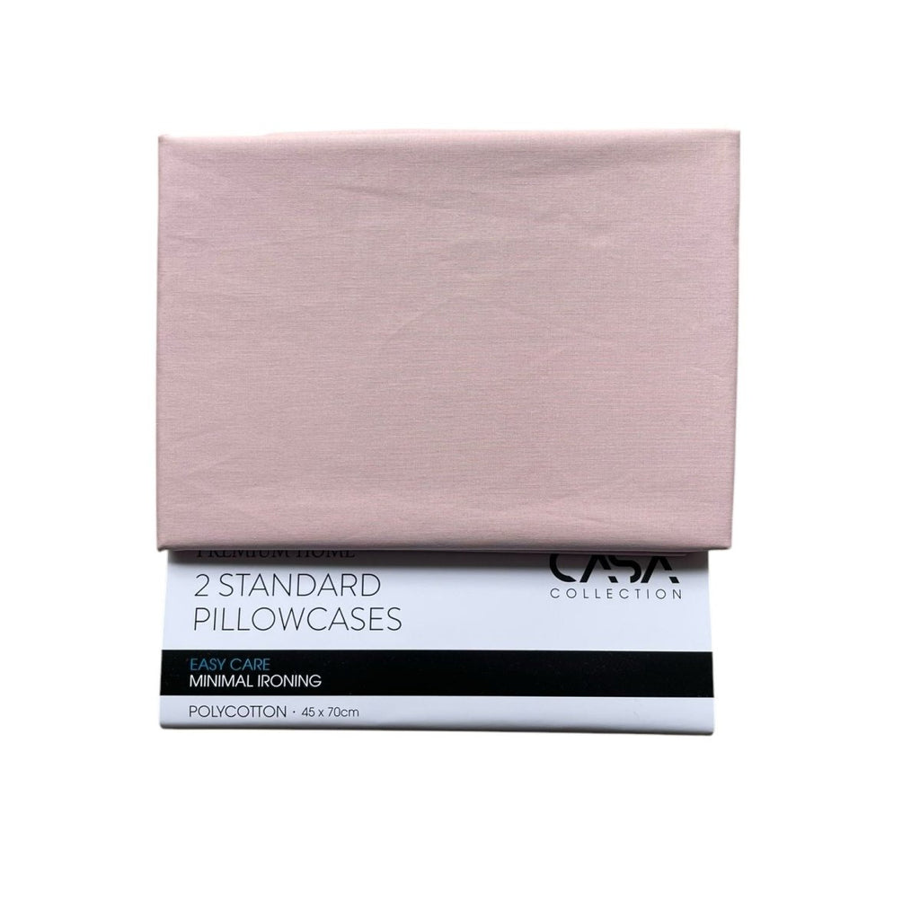CASA Collection 2 Pack Standard Pillowcases - Polycotton - Style Phase Home