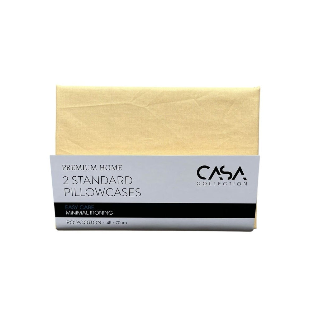 CASA Collection 2 Pack Standard Pillowcases - Polycotton - Style Phase Home