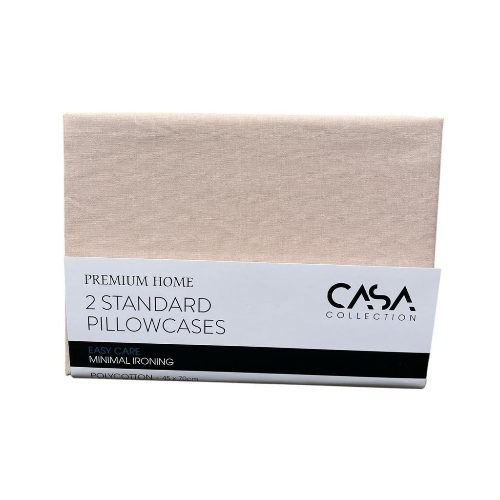 CASA Collection 2 Pack Standard Pillowcases - Polycotton - Style Phase Home