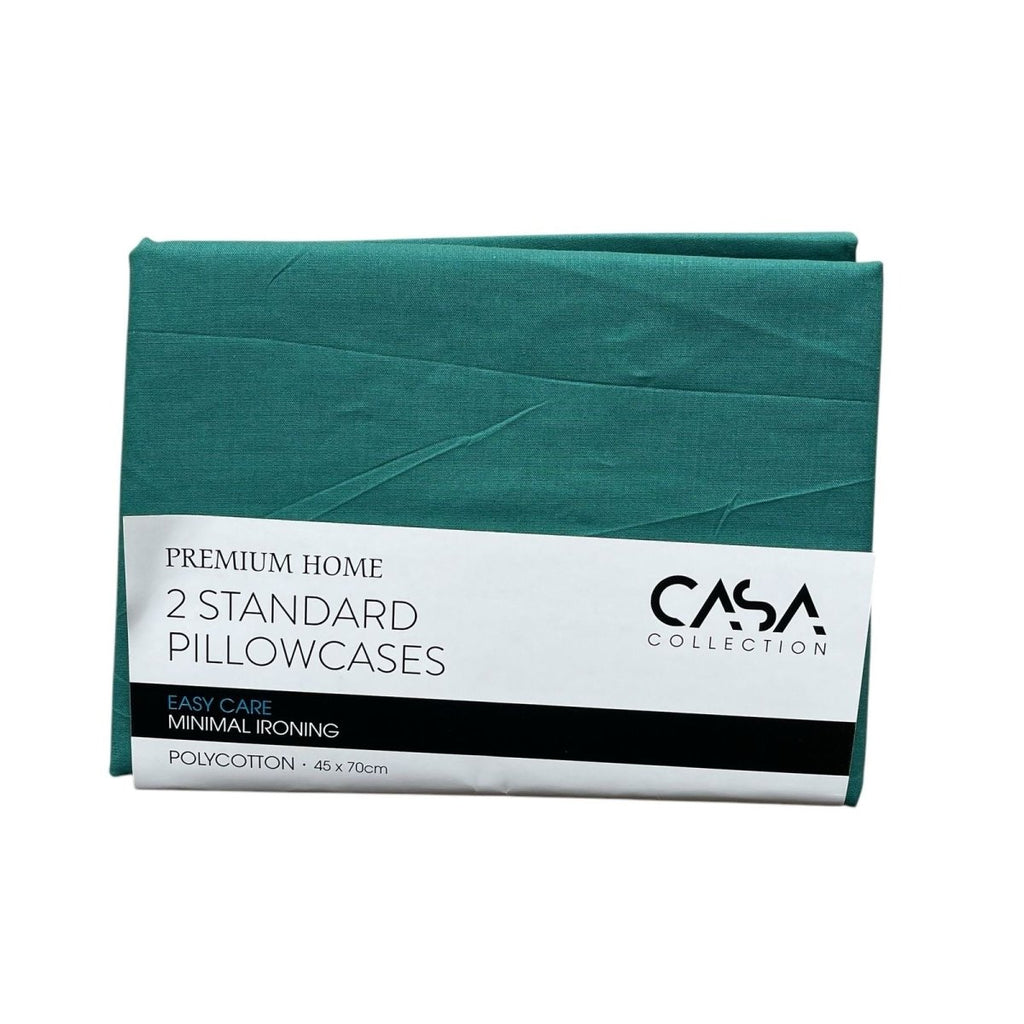 CASA Collection 2 Pack Standard Pillowcases - Polycotton - Style Phase Home