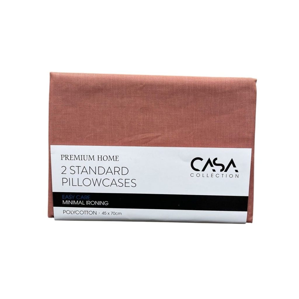 CASA Collection 2 Pack Standard Pillowcases - Polycotton - Style Phase Home