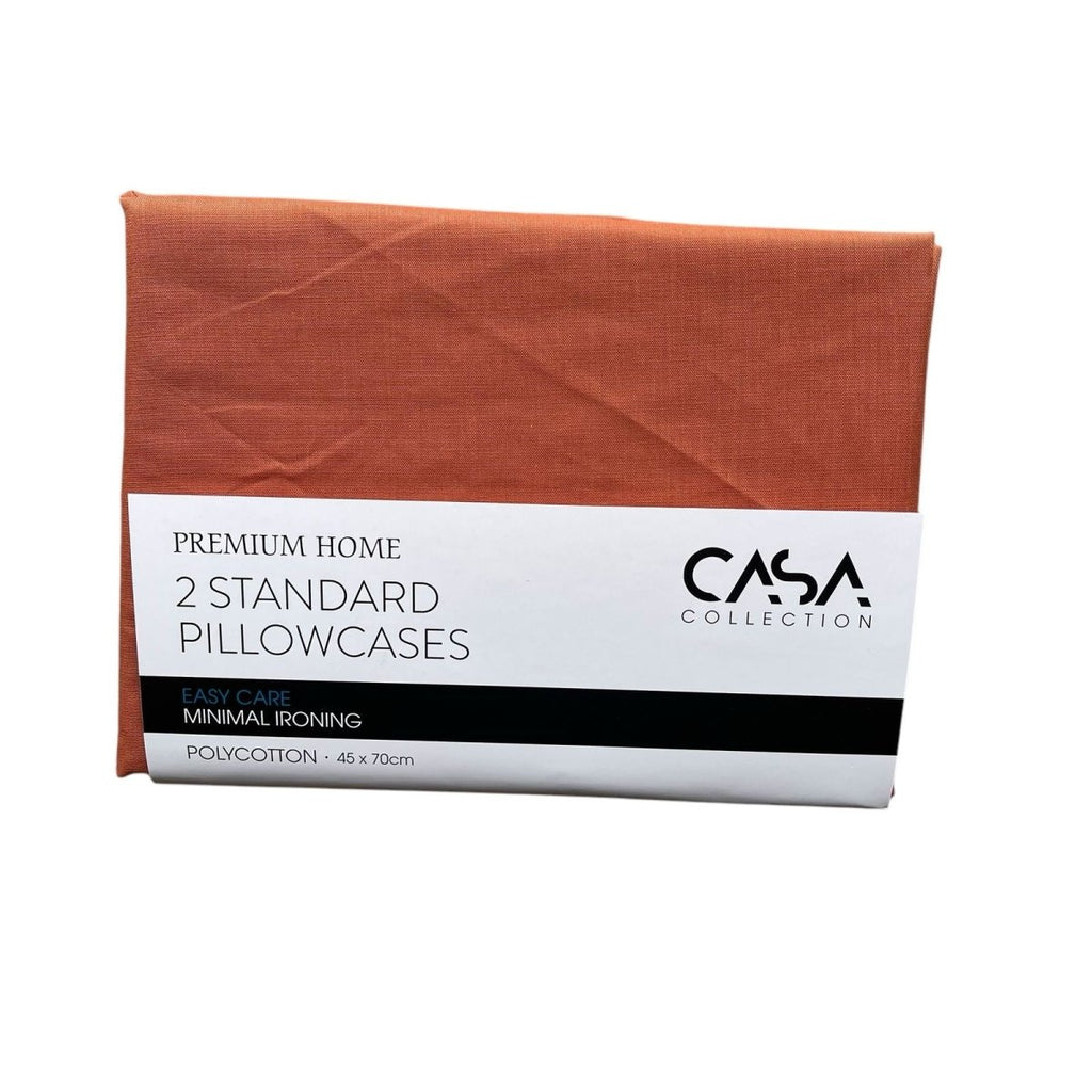 CASA Collection 2 Pack Standard Pillowcases - Polycotton - Style Phase Home