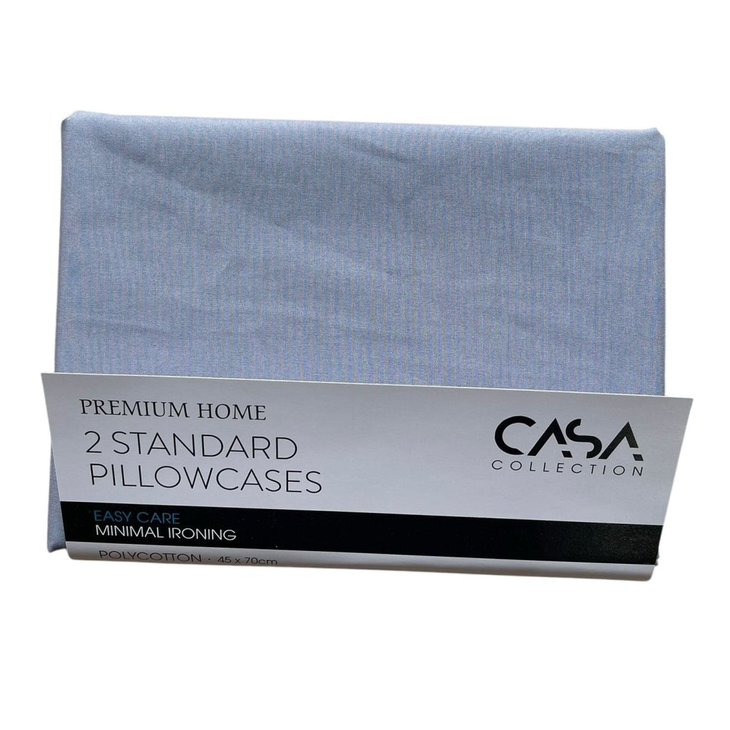 CASA Collection 2 Pack Standard Pillowcases - Polycotton - Style Phase Home