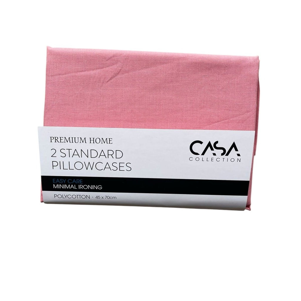 CASA Collection 2 Pack Standard Pillowcases - Polycotton - Style Phase Home