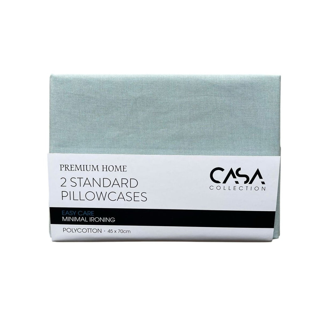 CASA Collection 2 Pack Standard Pillowcases - Polycotton - Style Phase Home
