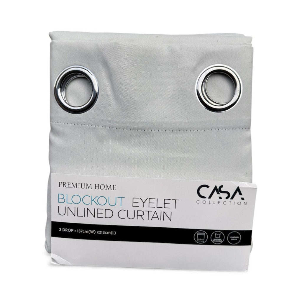 Casa Twin Pack Blockout Eyelet Curtain - 137 x 213 cm - Home Phase