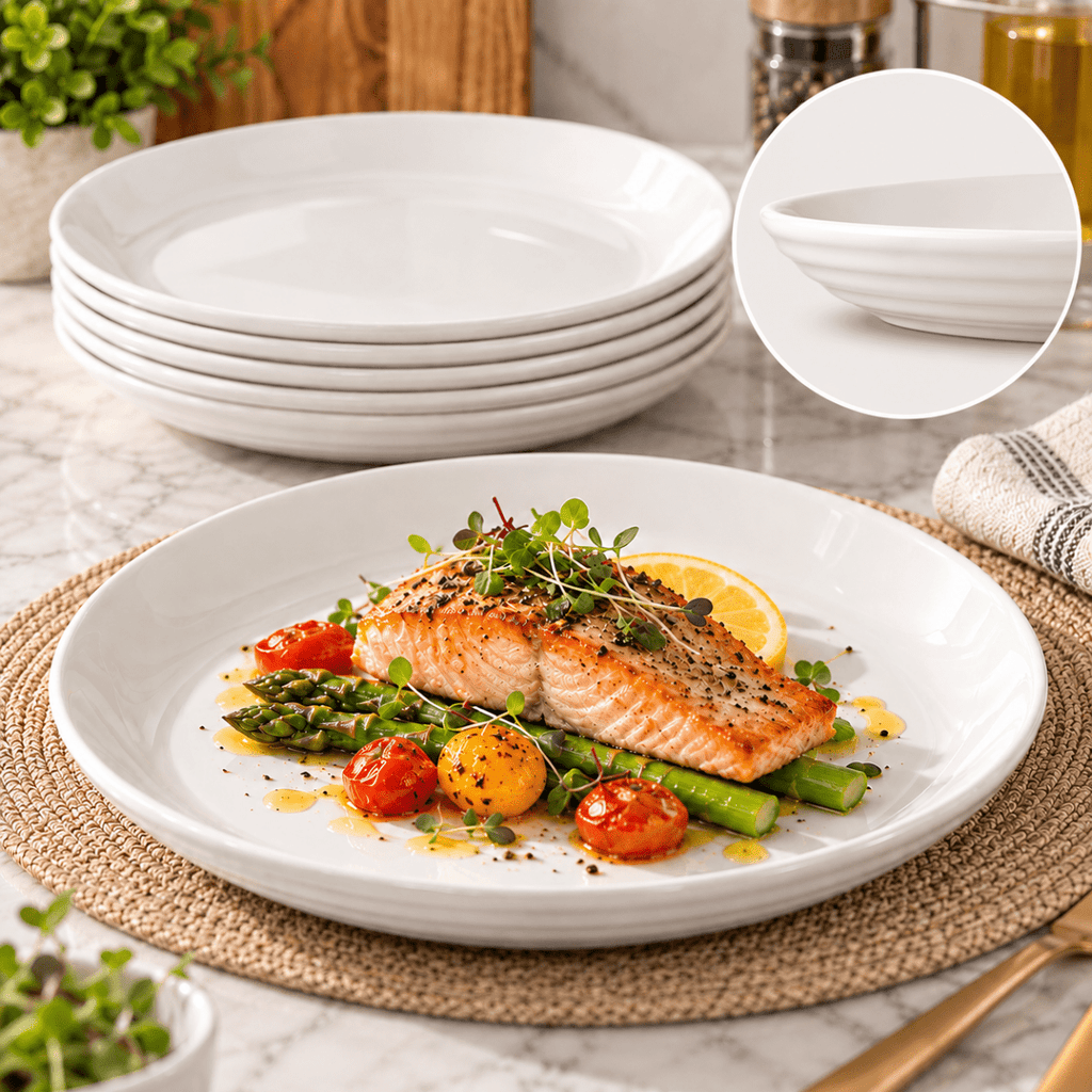 Ceramic Ribbed Dinner Plate - 10 inch - Home Phase