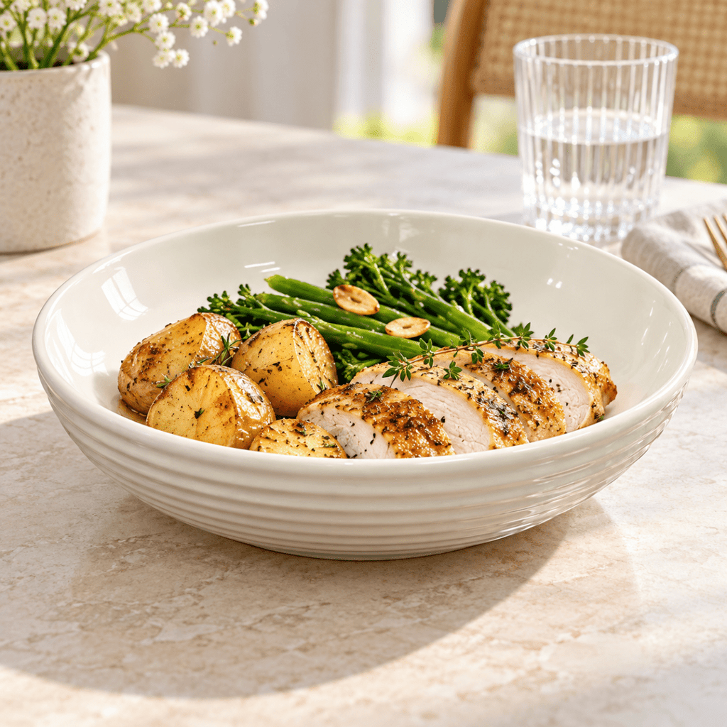 Ceramic Ribbed Serving Bowl - 23 cm - Home Phase