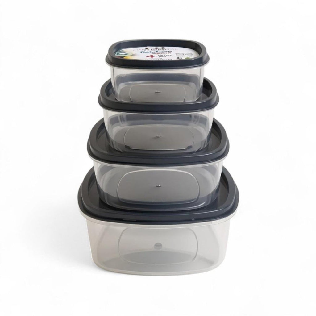 CH 4PC Grey Square Container Set - Home Phase