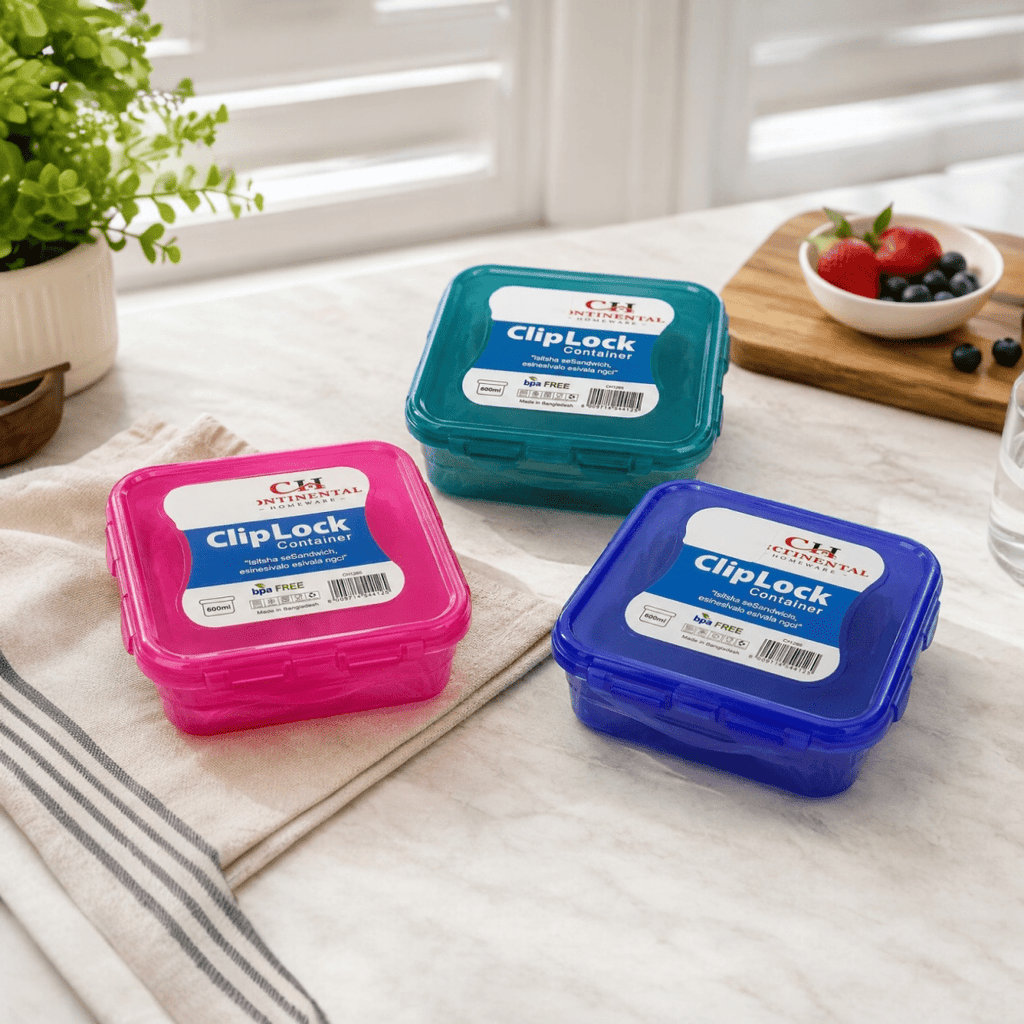 CH Square Clip Lock Container - 600ml - Home Phase
