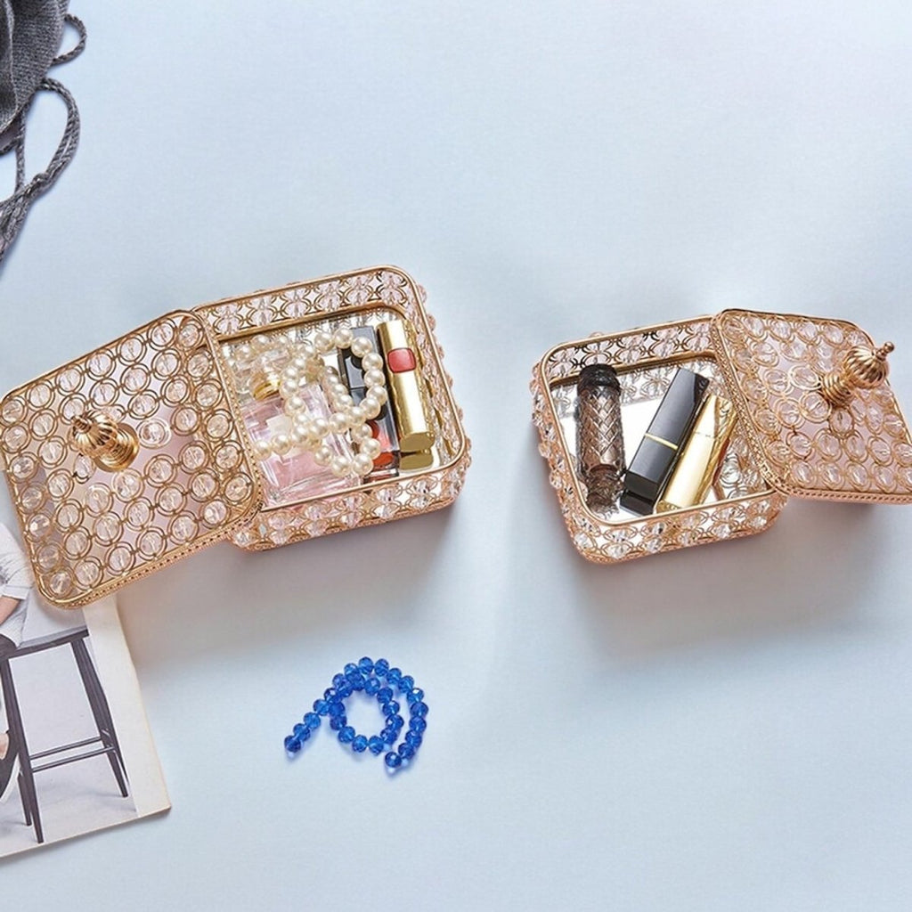 Crystal Rose Gold Jewellery Box - Style Phase Home