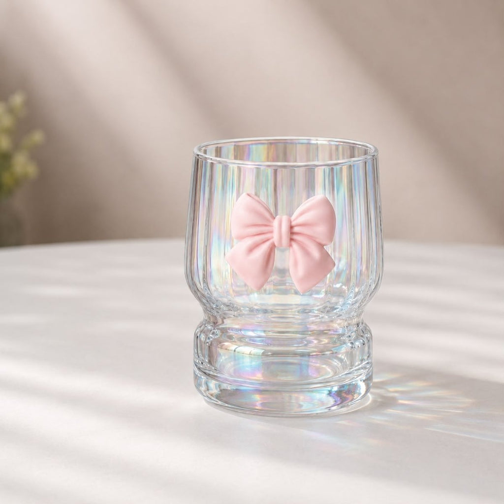 Cute Glass Cup With Bow - 250 ml - Home Phase