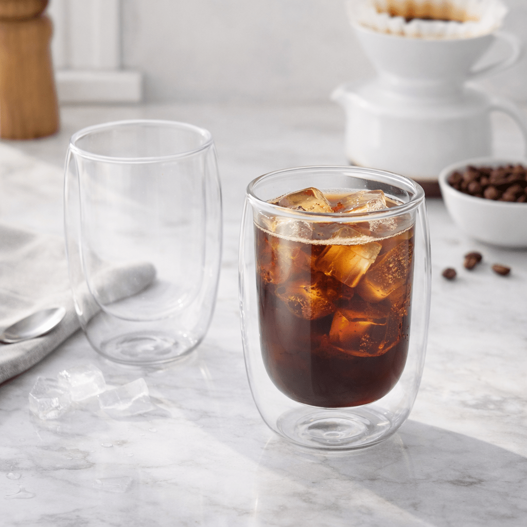 Danny Home 2 PC Double Wall Glass Mug Set - 300ml - Home Phase