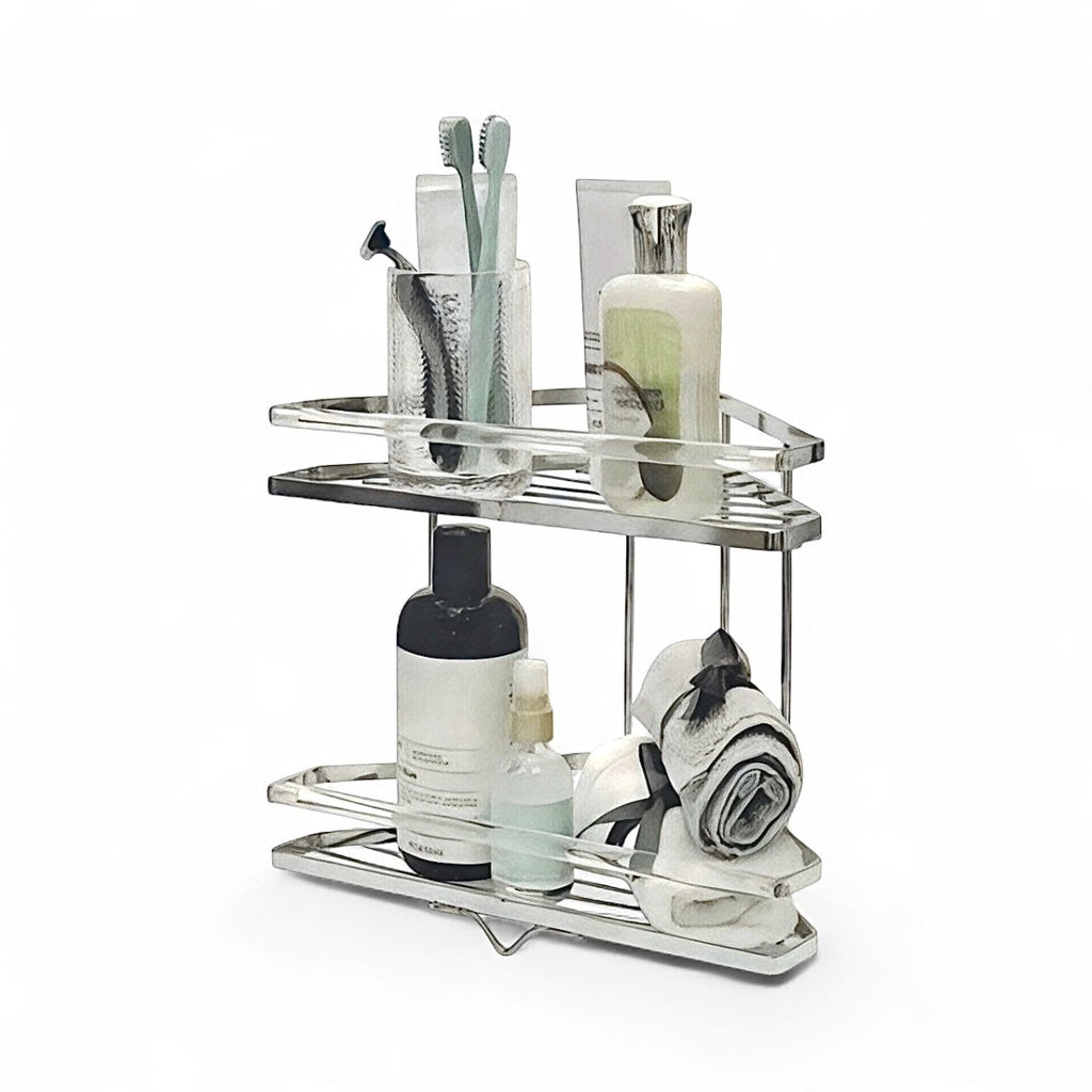 Danny Home 2 Tier Corner Vanity Organizer With Acrylic Rod - Home Phase