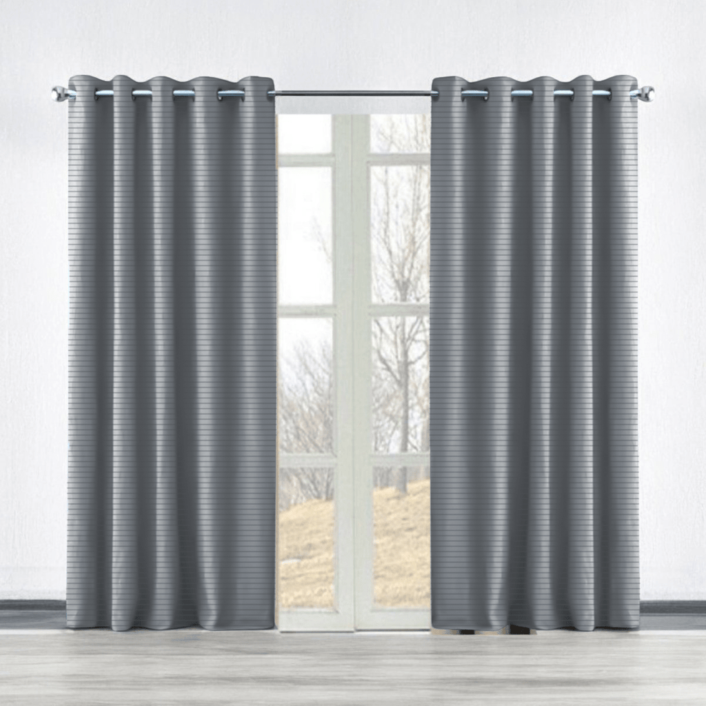 Danny Home Blackout Ribbed Corduroy Eyelet Curtain - 130 x 260 cm - Style Phase Home