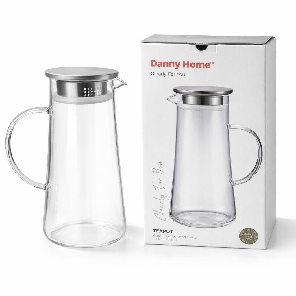 Danny Home Borosilicate Glass Teapot - 1.47 L - Home Phase