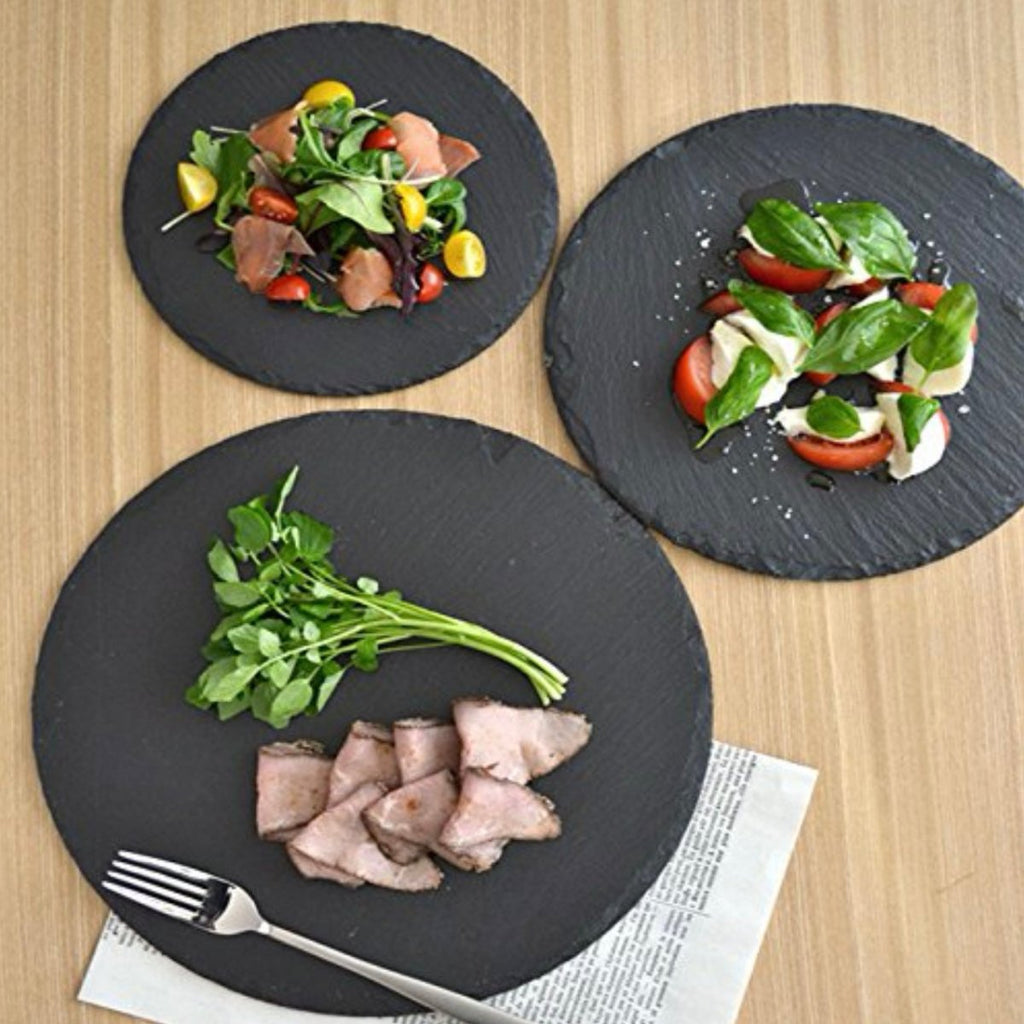 Danny Home Circle Natural Stone Slate Slab Tray - Premium Quality - Home Phase
