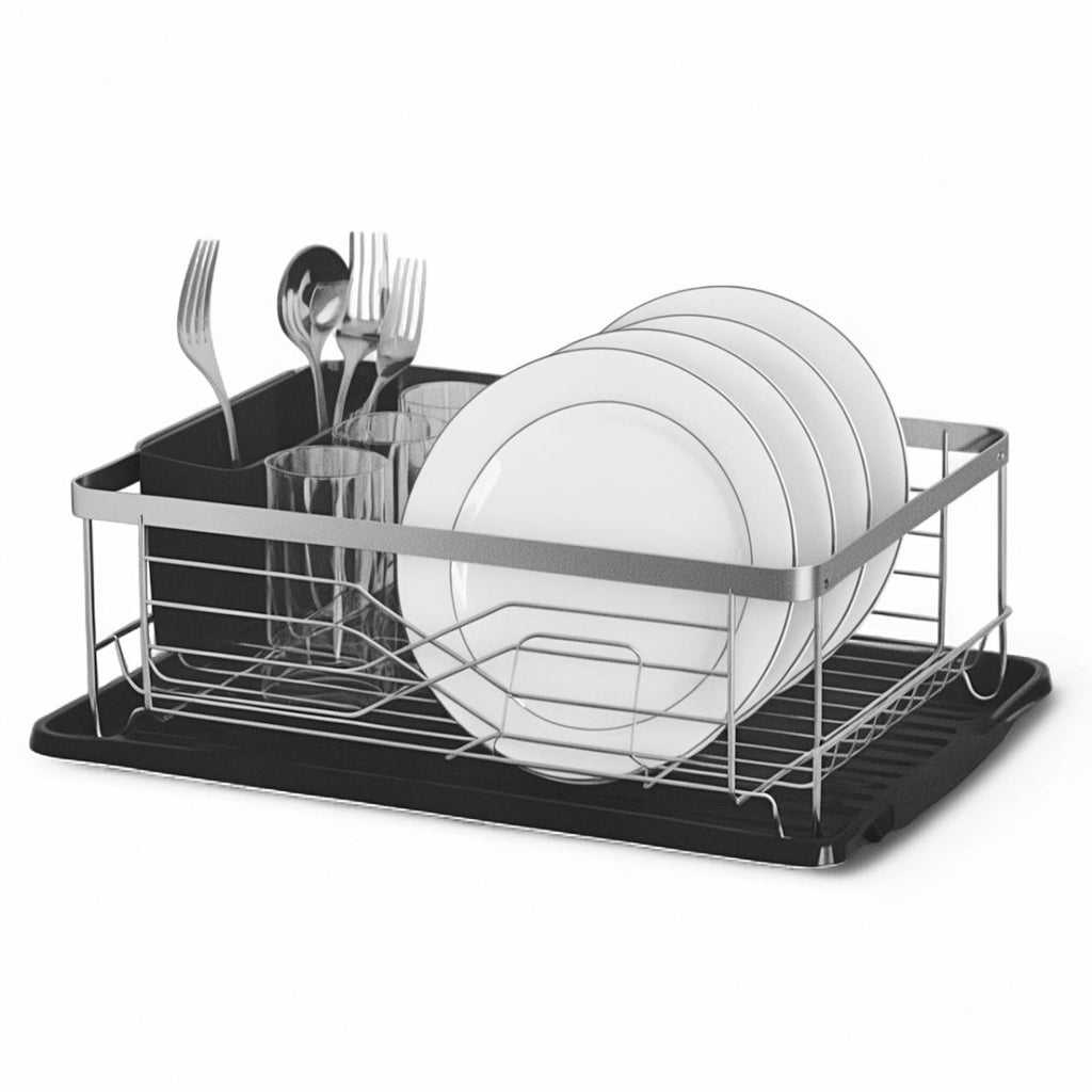 Danny Home Dish Rack & Drip Tray - Silver - Home Phase