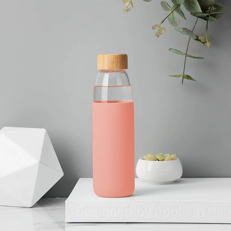 Danny Home Glass Bottle With Bamboo Lid - 550ml - Style Phase Home