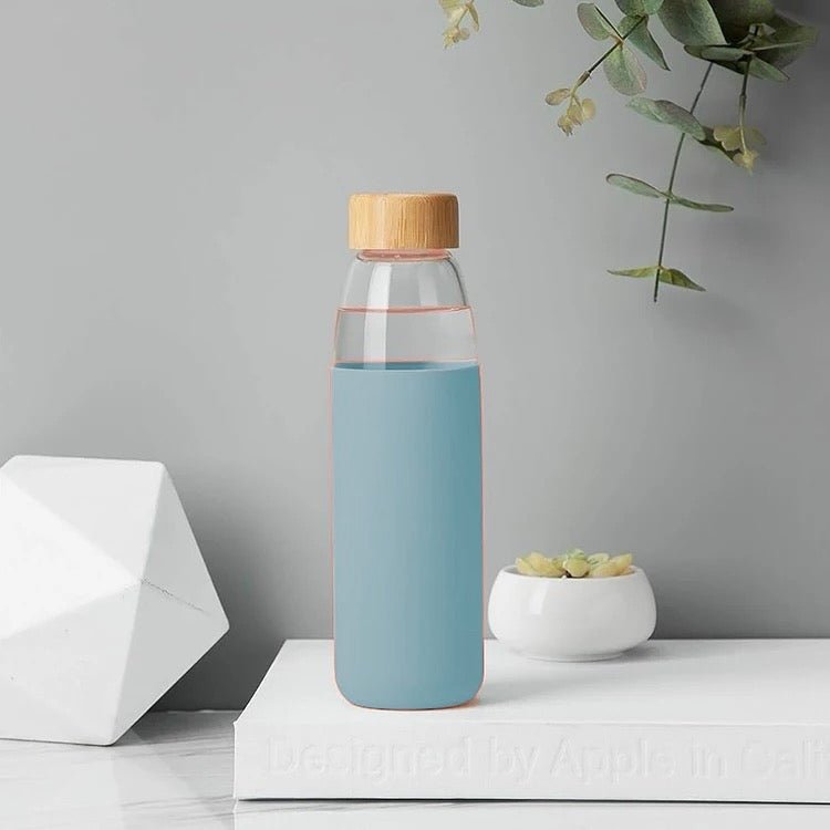 Danny Home Glass Bottle With Bamboo Lid - 550ml - Style Phase Home