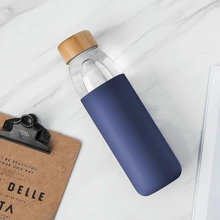 Danny Home Glass Bottle With Bamboo Lid - 550ml - Style Phase Home