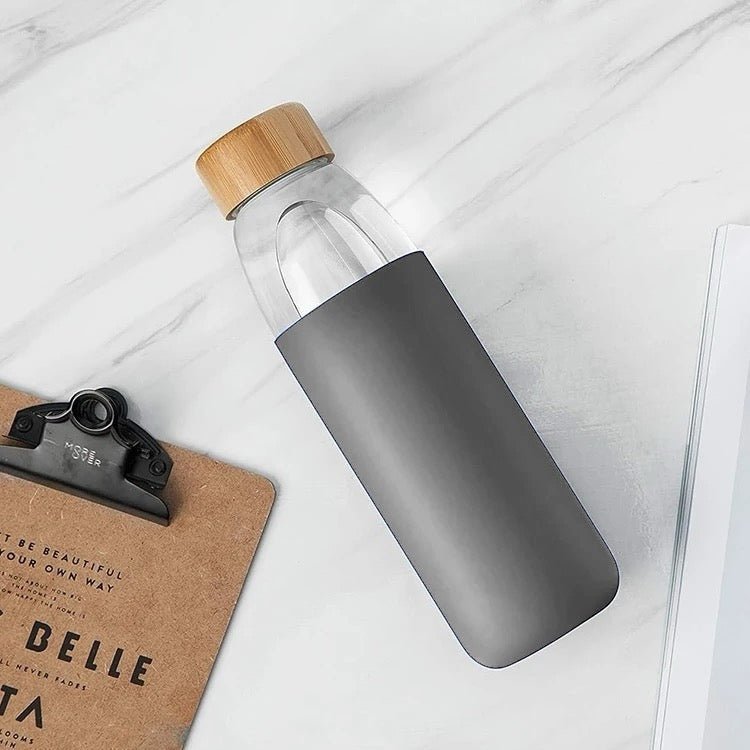 Danny Home Glass Bottle With Bamboo Lid - 550ml - Style Phase Home