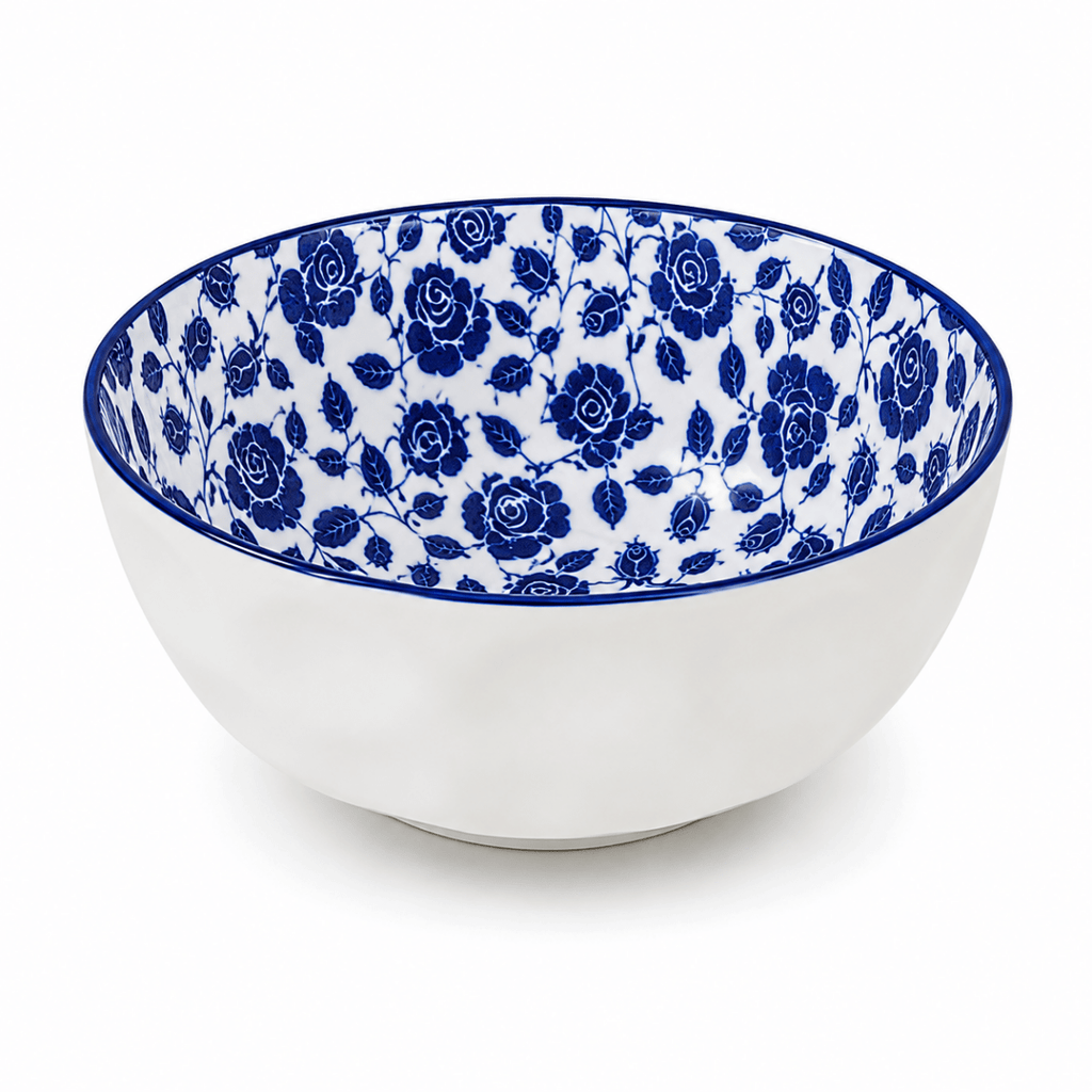 Danny Home Large Ceramic Floral Serving Bowl - 24 cm x 10 cm - Home Phase
