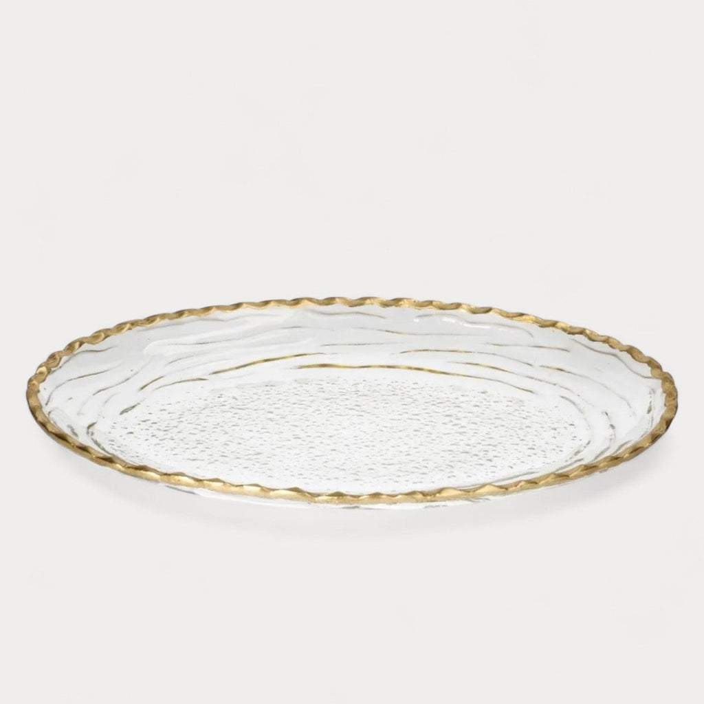 Danny Home Premium Glass Oval Serving Platter - 37 cm - Style Phase Home