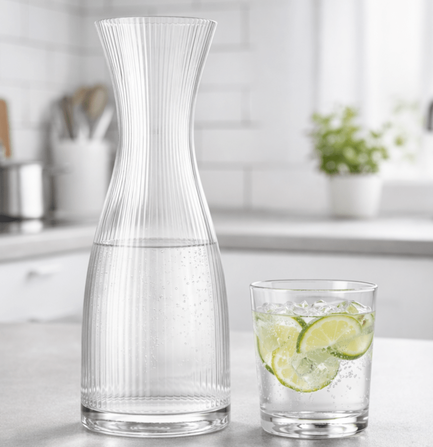 Danny Home Ribbed Glass Water Carafe – Home Phase