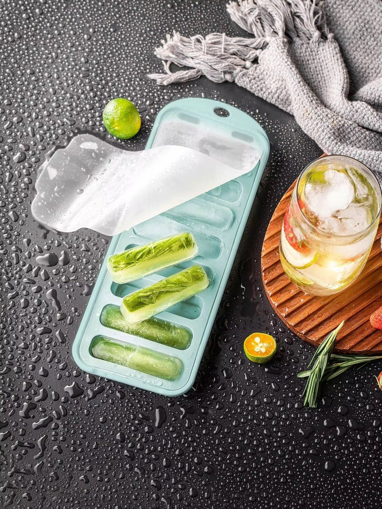 Danny Home Silicone Stick Ice Cube Mould Tray With Cover - Pinkish Brown - Style Phase Home