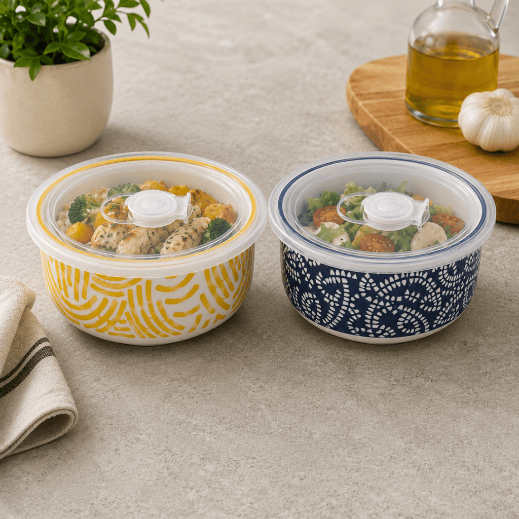 Danny Home Vibrant Ceramic Bowl With Lid - Home Phase