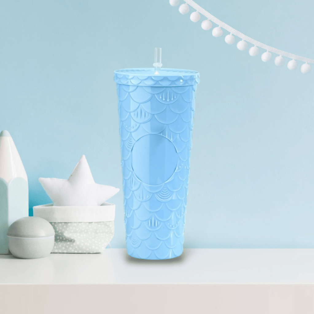 Embossed Plastic Straw Cup - 1 Litre - Style Phase Home