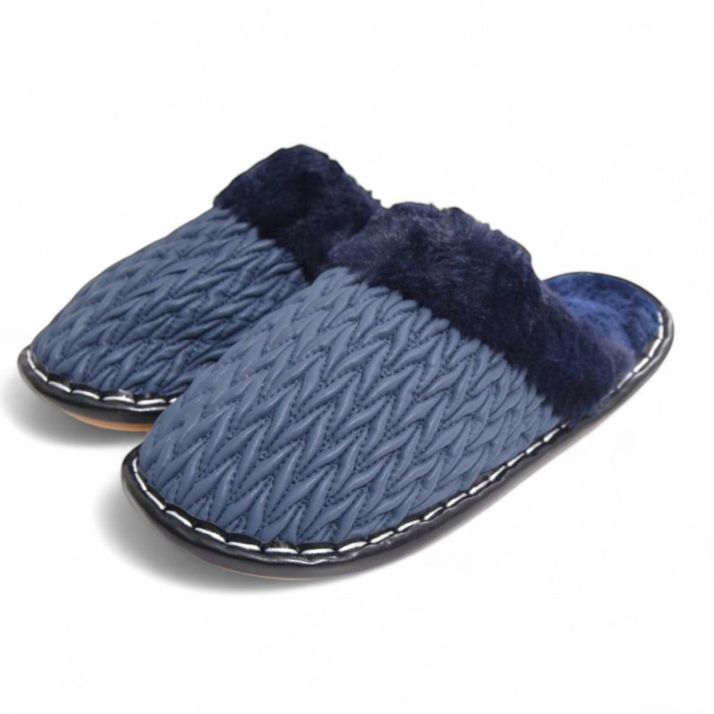 Faux Fur Soft Herringbone Winter Slippers - Style Phase Home