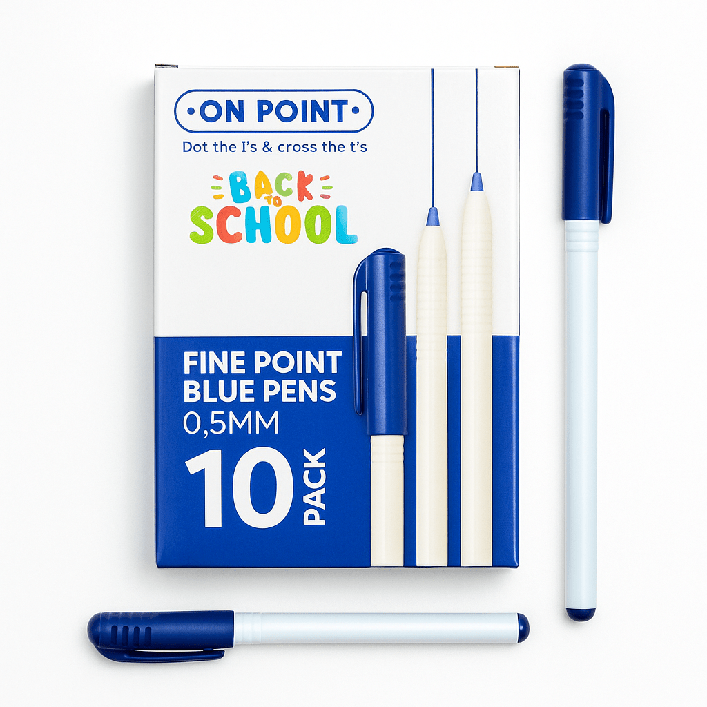 Fine Point Blue Pens - Pack of 10 - Home Phase