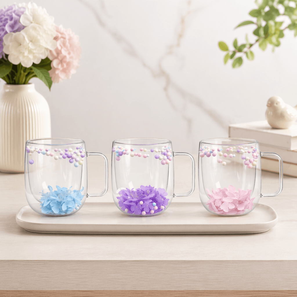 Floral Double Wall Mug - 250 ml - Home Phase