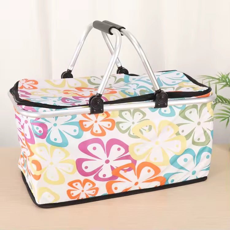 Foldable Insulated Picnic Basket With Handle - Style Phase Home