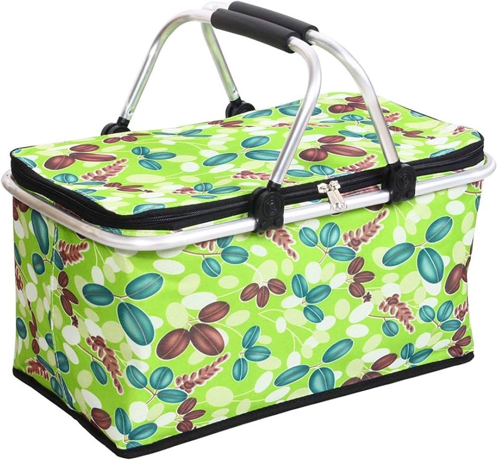 Foldable Insulated Picnic Basket With Handle - Style Phase Home