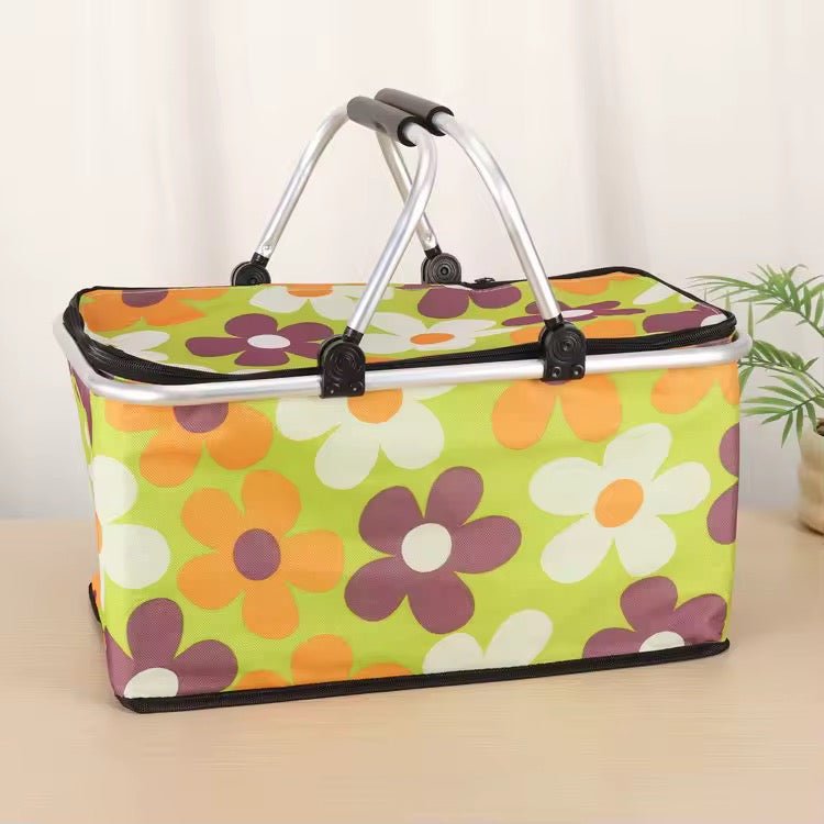 Foldable Insulated Picnic Basket With Handle - Style Phase Home