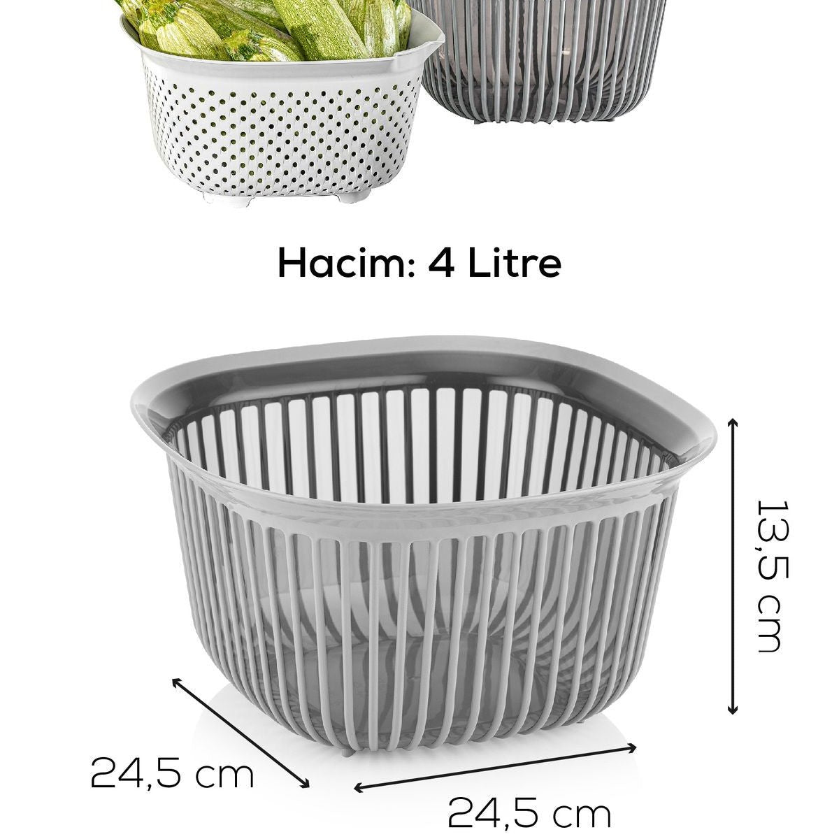 Foly Life Linea Bowl With Strainer - 4 Litre – Style Phase Home
