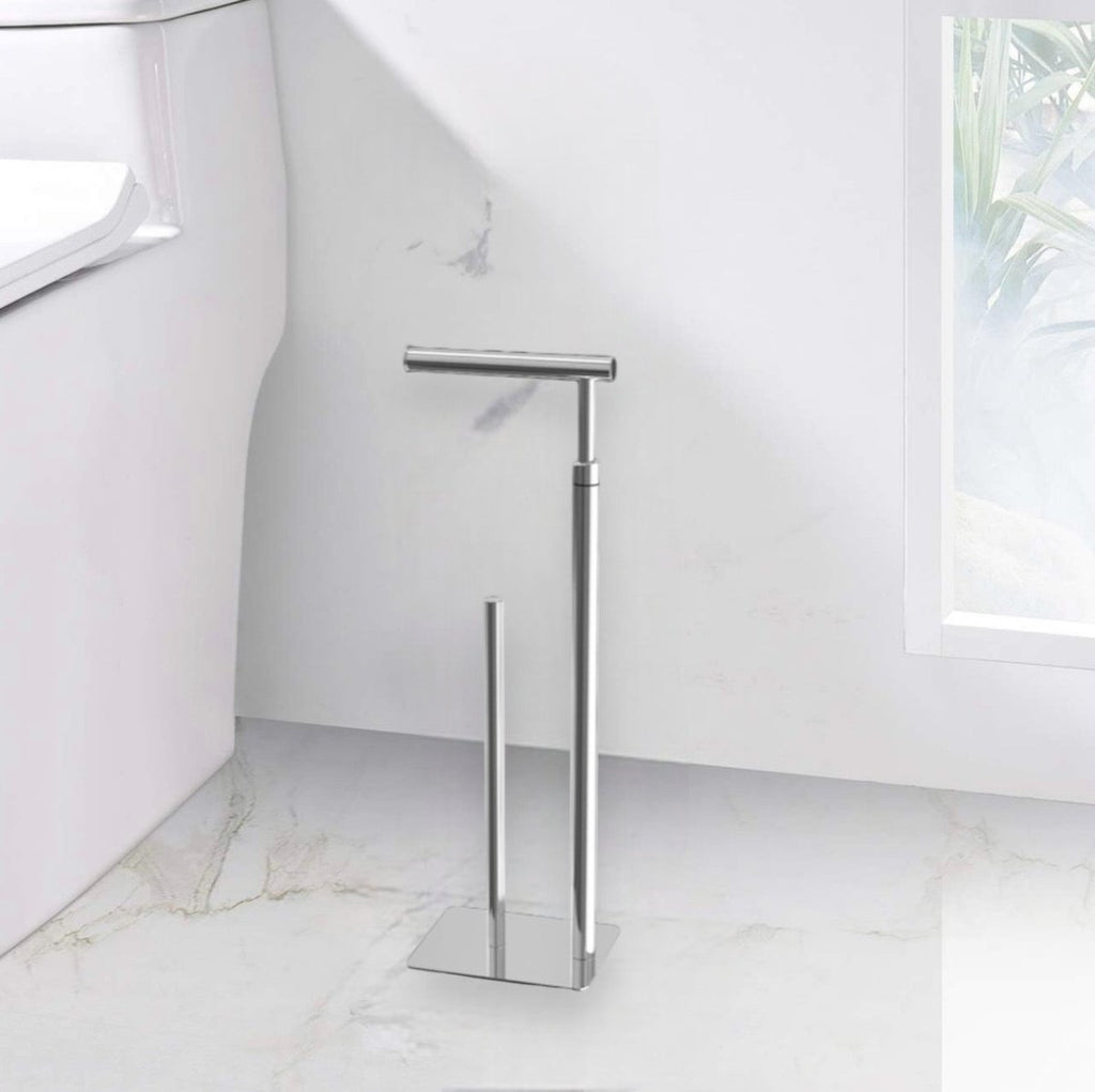 Free Standing Stainless Steel Toilet Roll Holder - Style Phase Home