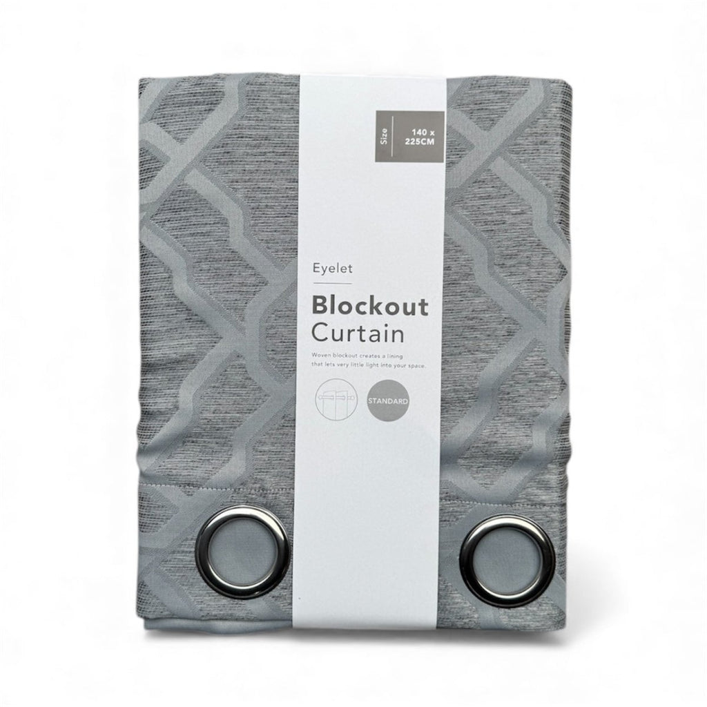 Geo Blockout Eyelet Curtain - 140 cm x 225 cm - Home Phase