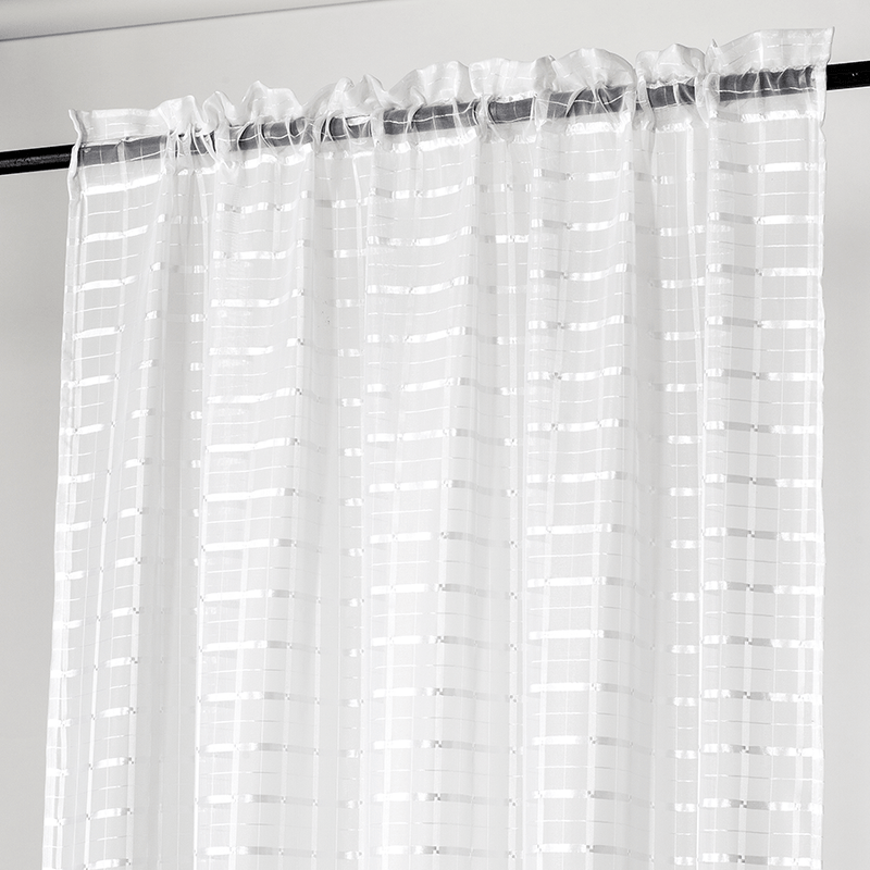Geo Check Eyelet Voile Curtain - 230 x 218 cm - Style Phase Home