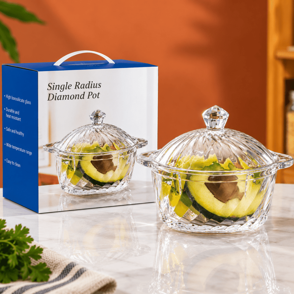Glass Container - 19.5 x 12.5 x 13.5 Cm - 900ml - Home Phase