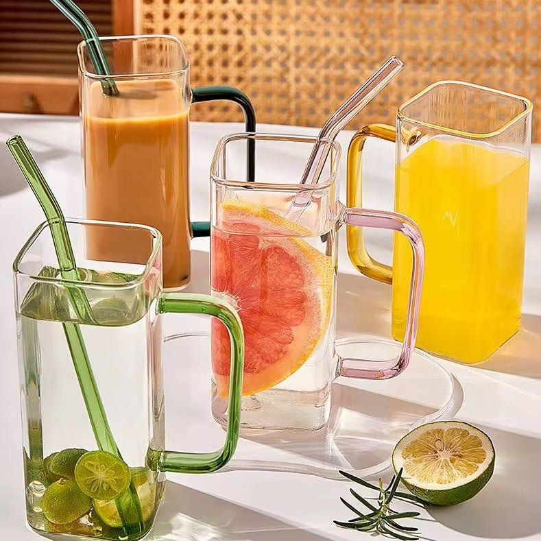 Glass Mug With Bamboo Lid & Straw - 400 ml - Style Phase Home