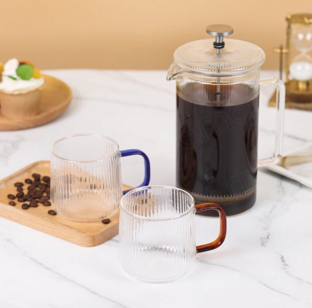 Glass Ribbed French Press - Home Phase