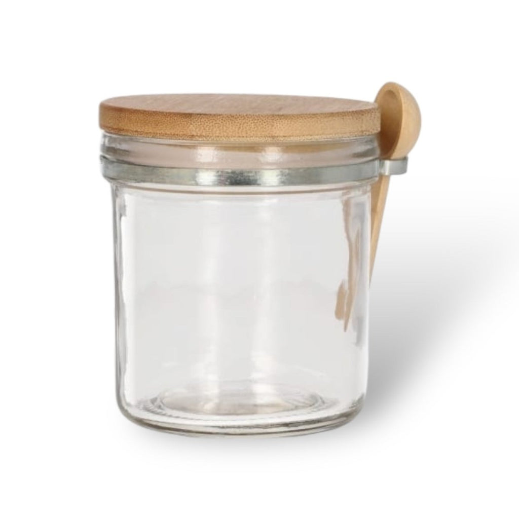 Glass Spice Storage Jar With Bamboo Lid & Spoon - Style Phase Home