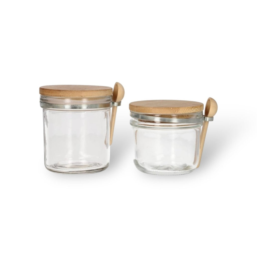 Glass Spice Storage Jar With Bamboo Lid & Spoon - Style Phase Home