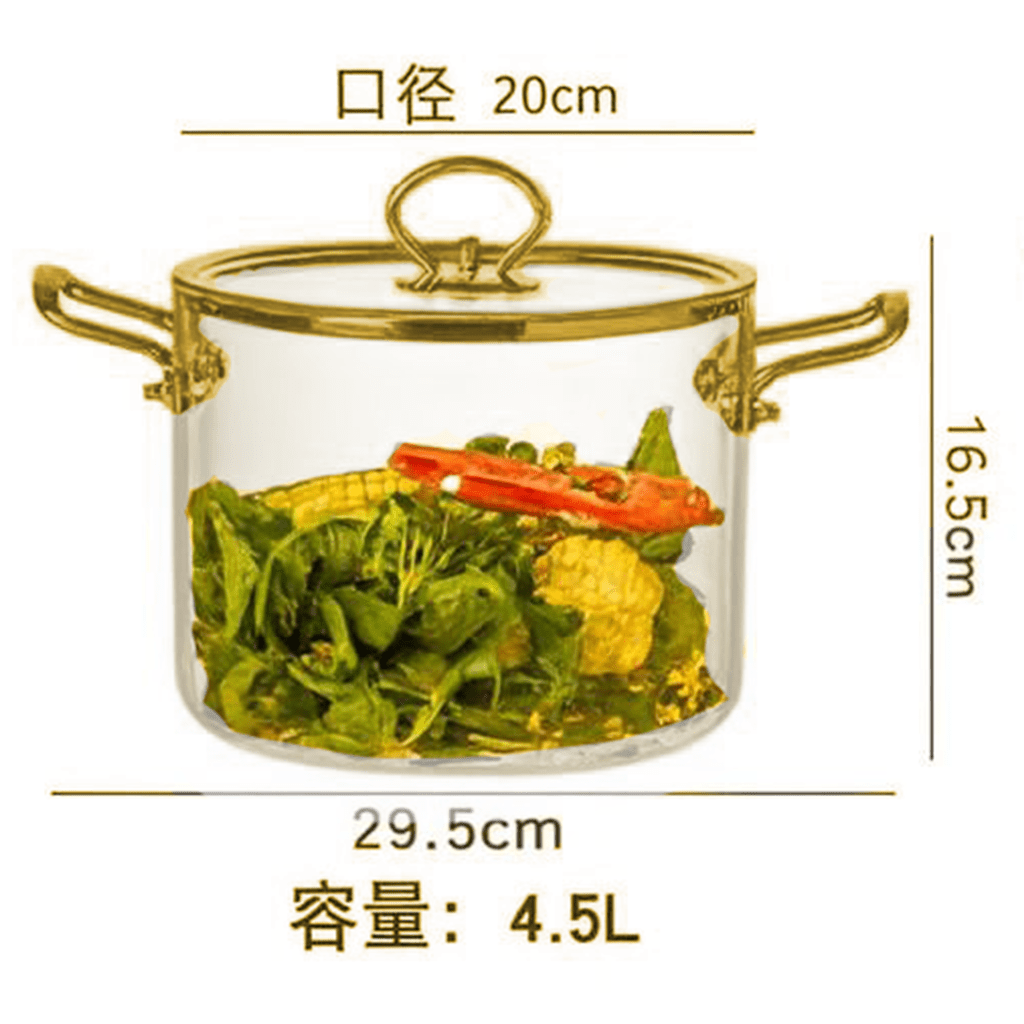 Gold Borosilicate Glass Pot - Home Phase