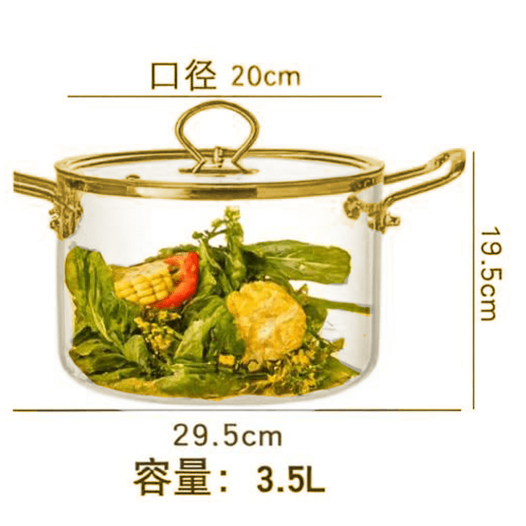 Gold Borosilicate Glass Pot - Home Phase