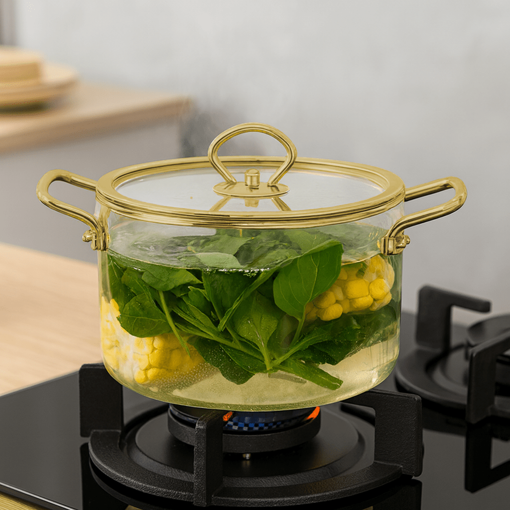 Gold Borosilicate Glass Pot - Home Phase